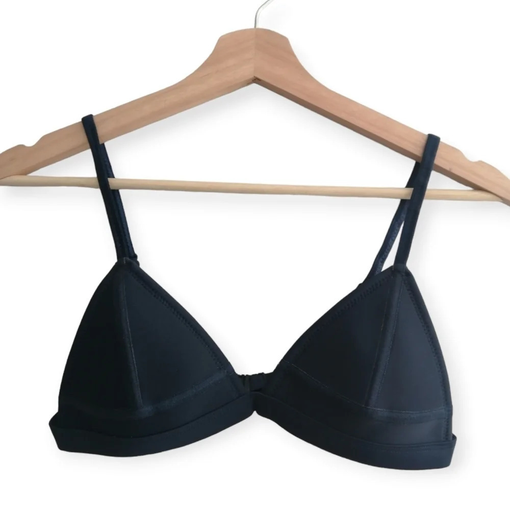 Triangl Swimwear Navy Neoprene Bikini Top Triangle Cups Small *Top Only* - Picture 13 of 13